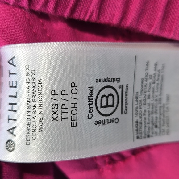 ATHLETA RETREAT WIDE LEG LINEN PANTS PANT RESORT VACATION PINK XXS PETITE - Picture 13 of 15